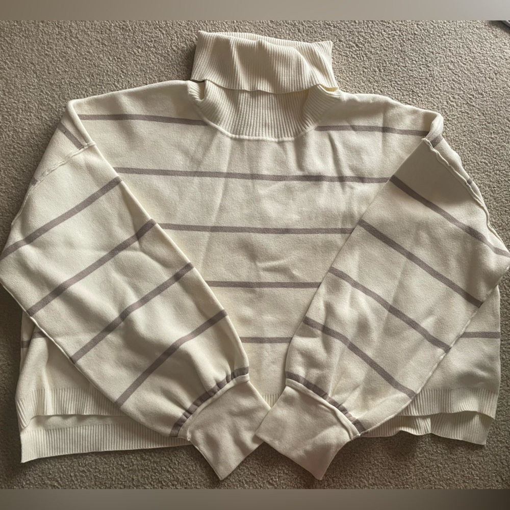 Free People Paulie Stripe Turtleneck Sweater - Picture 2 of 4